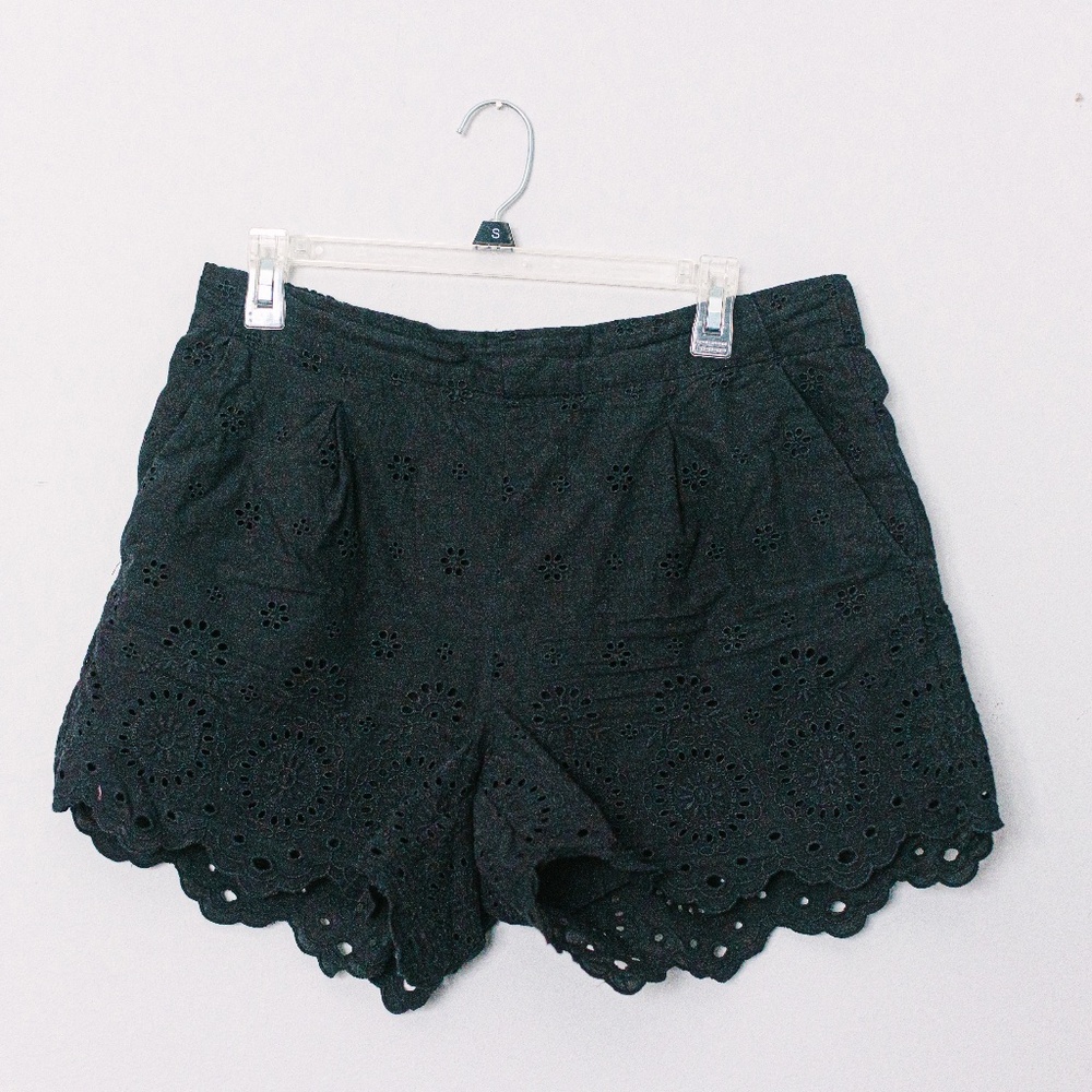 Loft Black Eyelet Lace Shorts